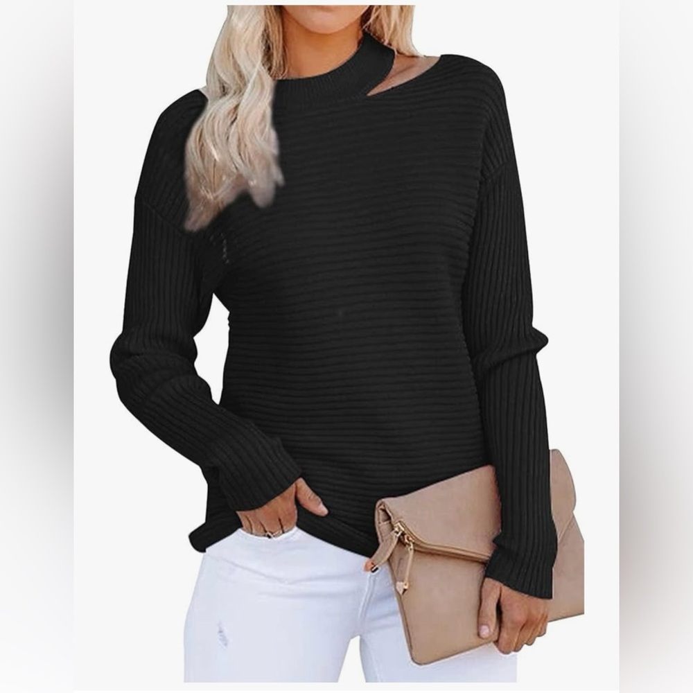 Black Ribbed Sweater - Picture 1 of 7